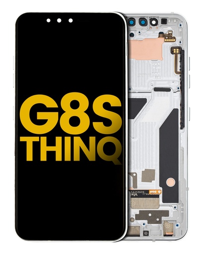 OLED Assembly With Frame Compatible For LG G8S ThinQ (Refurbished) (Mirror White)