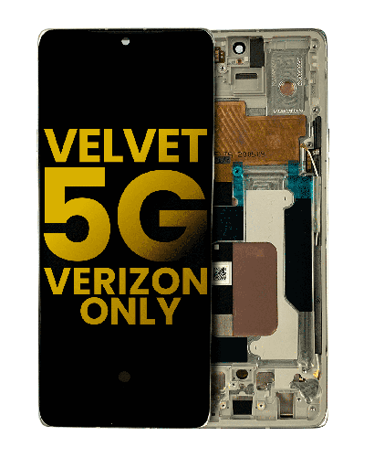 OLED Assembly With Frame Compatible For LG Velvet 5G (Verizon 5G UW Frame Only) (Refurbished) (Silver)