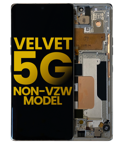 OLED Assembly With Frame Compatible For LG Velvet 5G (Non-Verizon 5G UW Frame) (Refurbished) (Silver)