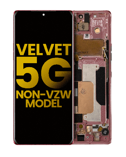 OLED Assembly With Frame Compatible For LG Velvet 5G (Non-Verizon 5G UW Frame) (Refurbished) (Red)