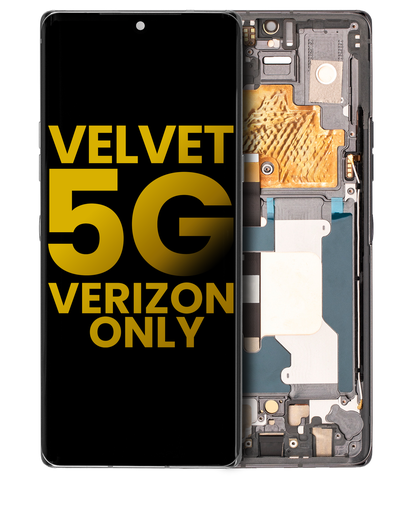 OLED Assembly With Frame Compatible For LG Velvet 5G (Verizon 5G UW Frame Only) (Refurbished) (Gray)