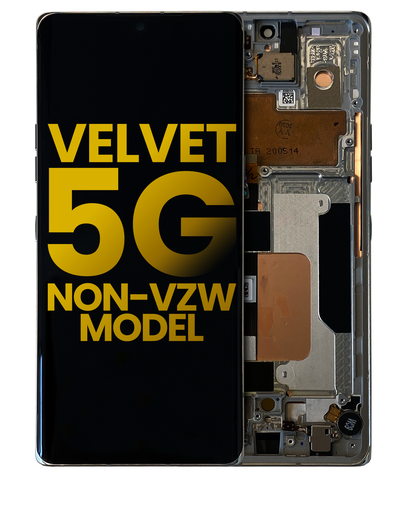 OLED Assembly With Frame Compatible For LG Velvet 5G (Non-Verizon 5G UW Frame) (Refurbished) (Gray)
