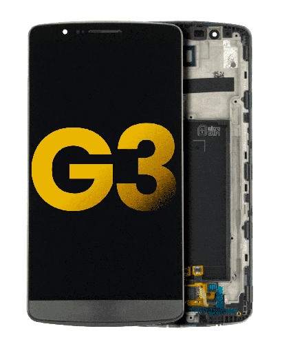 LCD Assembly With Frame Compatible For LG G3 (Refurbished) (Black)
