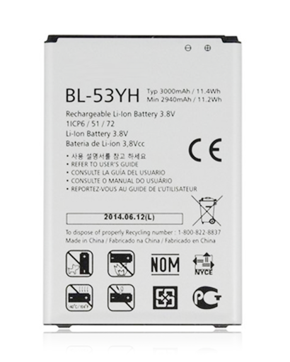 Replacement Battery Compatible For LG G3 (BL-53YH) (Genuine OEM)