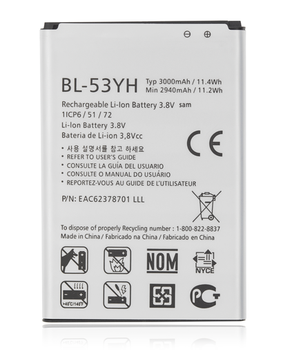 Replacement Battery Compatible For LG G3 (BL-53YH)