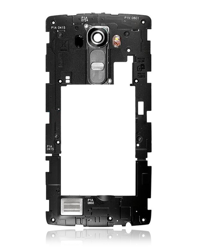 Back Housing Bezel Panel Frame With Power &amp; Volume Button Flex Compatible For LG G4 (Black)