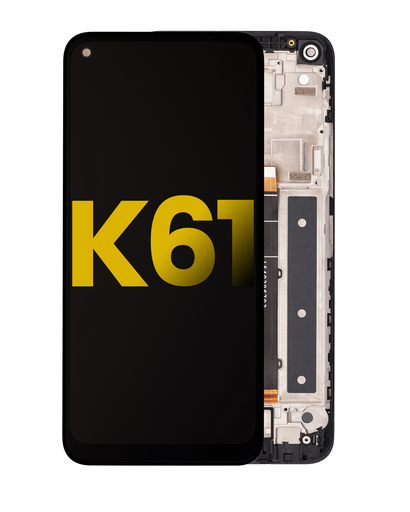 LCD Assembly With Frame Compatible For LG K61 (2020) (Refurbished) (Black)