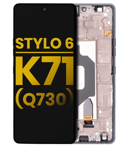 LCD Assembly With Frame Compatible For LG Stylo 6 / K71 (Refurbished) (Black)