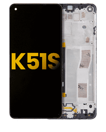 LCD Assembly With Frame Compatible For LG K51S (Refurbished) (All Colors)