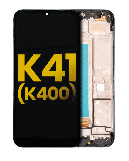 LCD Assembly With Frame Compatible For LG K41 (K400) (Refurbished) (Black)