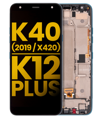 LCD Assembly With Frame Compatible For LG K40 (2019 / X420) / K12 Plus (Refurbished) (Blue)