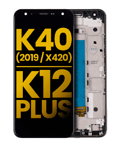 LCD Assembly With Frame Compatible For LG K40 (2019 / X420) / K12 Plus (Refurbished) (Moroccan Blue)