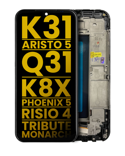 LCD Assembly With Frame Compatible For LG K31 / Aristo 5 / Q31 / LG K8X / LG Phoenix 5 / LG Risio 4 / Tribute Monarch (Refurbished) (All Colors)