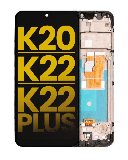 LCD Assembly With Frame Compatible For LG K20 (2020) / K22 / K22 Plus (K220) / K32 (Refurbished) (Black)