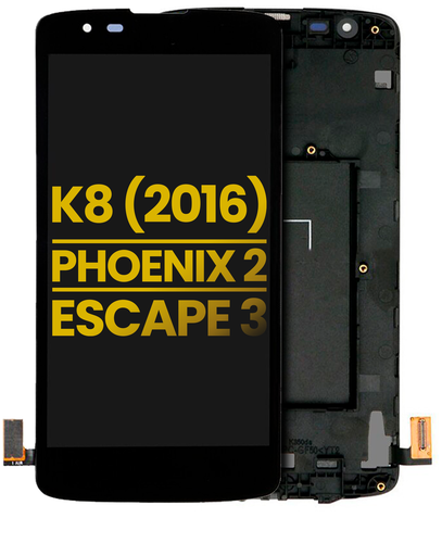 LCD Assembly With Frame Compatible For LG K8 (2016)/Phoenix 2/Escape 3 (Refurbished) (All Colors)