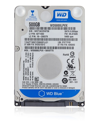WD5000LPVX 2.5&quot; Internal HDD (500GB) Compatible For PCs / Xbox One X / Xbox One S
