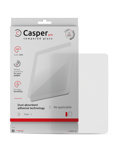 Casper Pro Tempered Glass Compatible For iPad Pro 13&quot; (2024) (Retail Pack) (Clear)