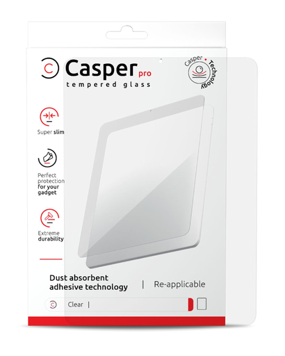 Casper Pro Tempered Glass Compatible For iPad Pro 11&quot; 1st Gen / Pro 11&quot; 2nd Gen / Pro 11&quot; 3rd Gen / Pro 11&quot; 4th 2022 / Air 4 / Air 5 (Retail Pack) (Clear)