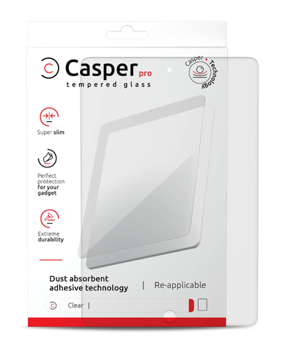 Casper Pro Tempered Glass Compatible For iPad Pro 12.9&quot; 3rd Gen (2018) / iPad 12.9&quot; 4th Gen (2020) / iPad 12.9&quot; 5th Gen (2021) / iPad 12.9&quot; 6th Gen (2022) (Retail Pack) (Clear)