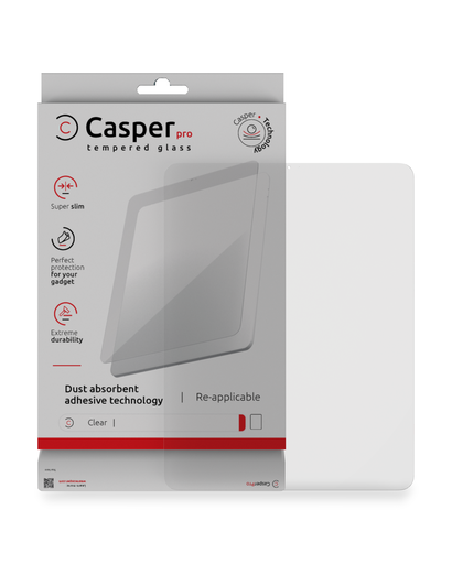 Casper Pro Tempered Glass Compatible For iPad Pro 11&quot; 5th Gen (2024) (Retail Pack) (Clear)