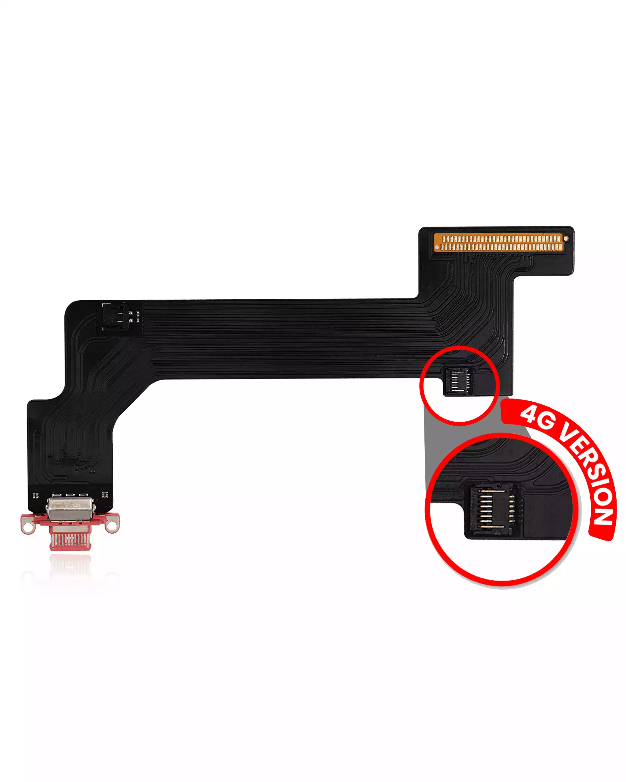 Charging Port Flex Cable Compatible For iPad 10 (2022) (4G Version) (Aftermarket Plus) (Pink)