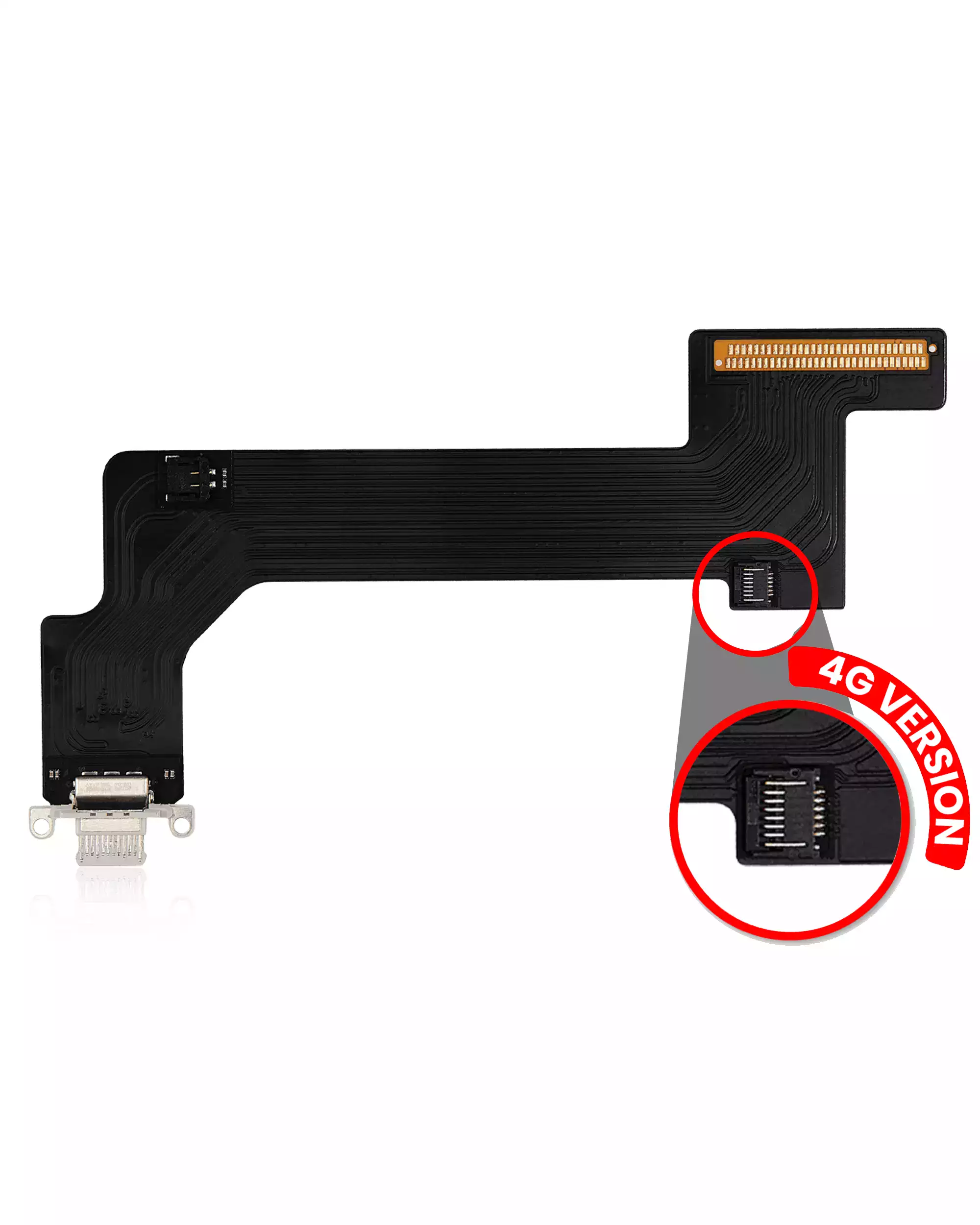 Charging Port Flex Cable Compatible For iPad 10 (2022) (4G Version) (Aftermarket Plus) (Silver)