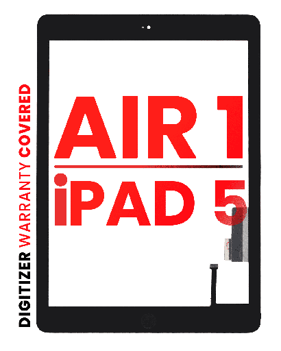 Digitizer Compatible For iPad Air 1 / iPad 5 (2017) (Home Button Pre-Installed Compatible For iPad Air 1) (Aftermarket Pro: XO7) (Black)