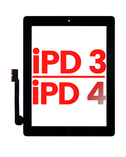Digitizer Compatible For iPad 3 / iPad 4 (Home Button Pre-Installed Compatible For iPad 3) (Aftermarket Plus) (Black)
