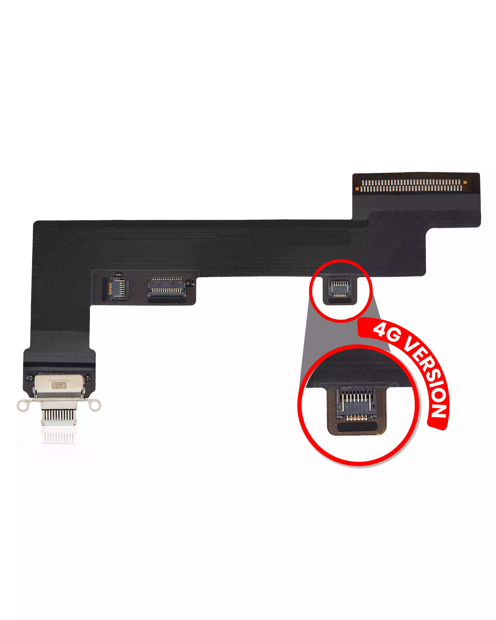 Charging Port Flex Cable Compatible For iPad Air 4 / iPad Air 5 (4G Version) (Used OEM Pull: Grade A) (White)