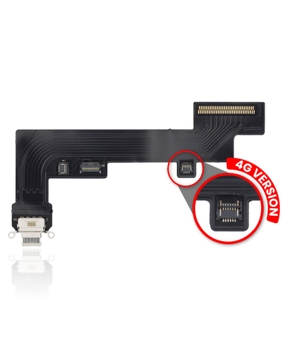 Charging Port Flex Cable Compatible For iPad Air 4 / iPad Air 5 (4G Version) (Aftermarket Plus) (White)