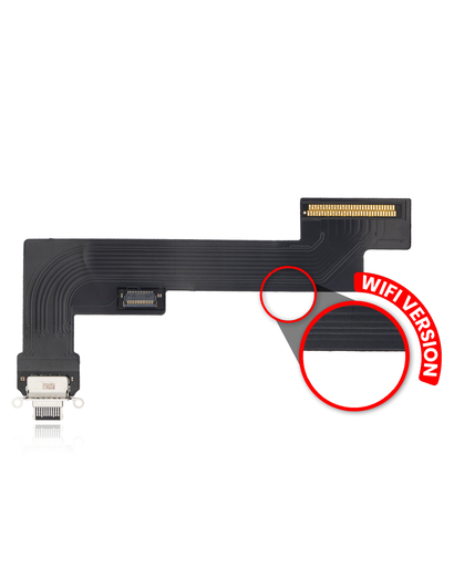 Charging Port Flex Cable Compatible For iPad Air 4 (WiFi Version) (Aftermarket Plus) (Black)