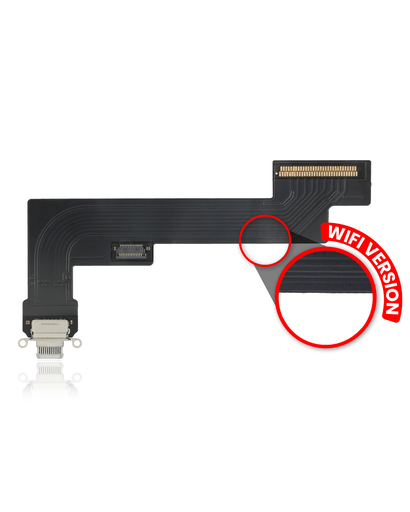 Charging Port Flex Cable Compatible For iPad Air 4 (WiFi Version) (Aftermarket Plus) (White)