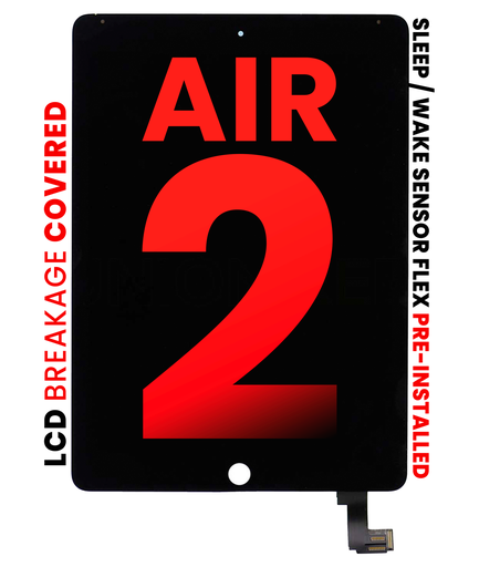 LCD Assembly With Digitizer Compatible For iPad Air 2 (Sleep / Wake Sensor Flex Pre-Installed) (Aftermarket Pro: XO7-2) (Black)