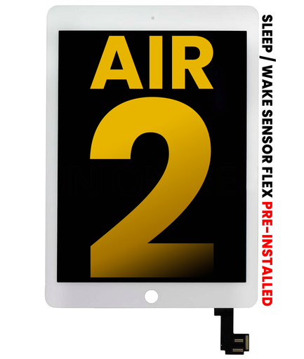 LCD Assembly With Digitizer Compatible For iPad Air 2 (Sleep / Wake Sensor Flex Pre-Installed) (Premium) (White)
