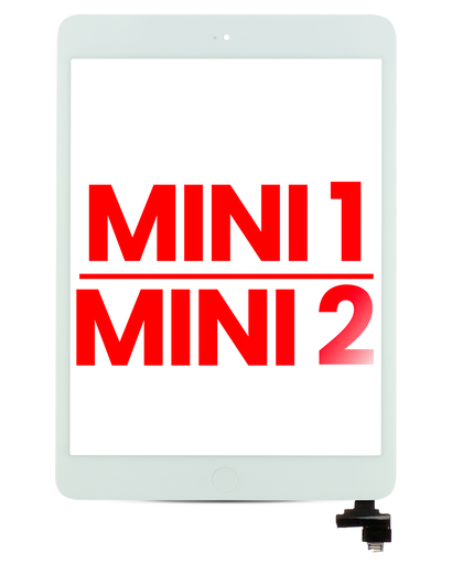 Digitizer With IC Chip &amp; Home Button Pre-Installed Compatible For iPad Mini 1 / iPad Mini 2 (Aftermarket Plus) (White)
