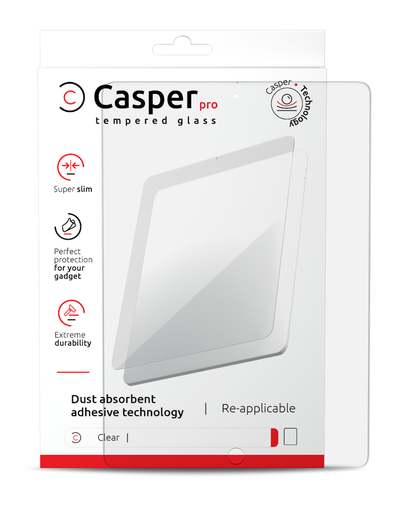 Casper Pro Tempered Glass Compatible For iPad Pro 12.9&quot; 1st Gen (2015) / iPad 12.9&quot; 2nd Gen (2017) (Retail Pack) (Clear)