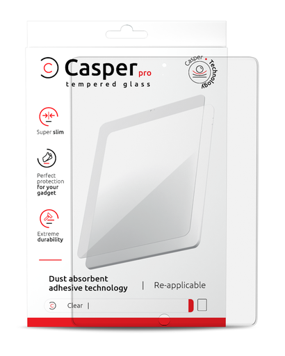 Casper Pro Tempered Glass Compatible For iPad Air 1 / Air 2 / iPad Pro 9.7 / iPad 5 (2017) / iPad 6 (2018) (Retail Pack) (Clear)