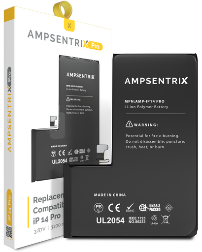 Replacement Battery Compatible For iPhone 14 Pro (AmpSentrix Pro)