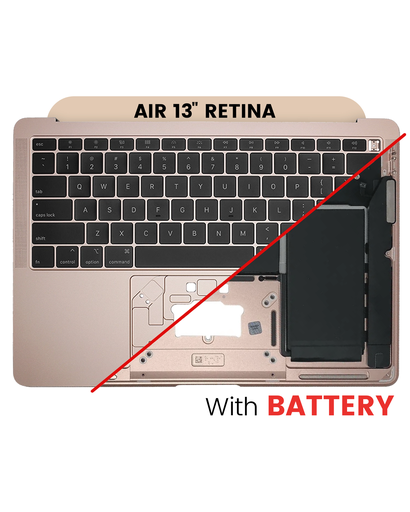 Top Case Assembly With Battery And Keyboard Compatible For MacBook Air 13&quot; Retina (A1932 / Late 2018 / Early 2019 / Mid 2019) (US English) (Used OEM Pull: Grade B/C) (Rose Gold)