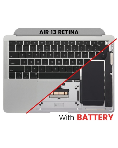 Top Case Assembly With Battery And Keyboard Compatible For MacBook Air 13&quot; Retina (A1932 / Late 2018 / Early 2019 / Mid 2019) (US English) (Used OEM Pull: Grade B) (Space Gray)