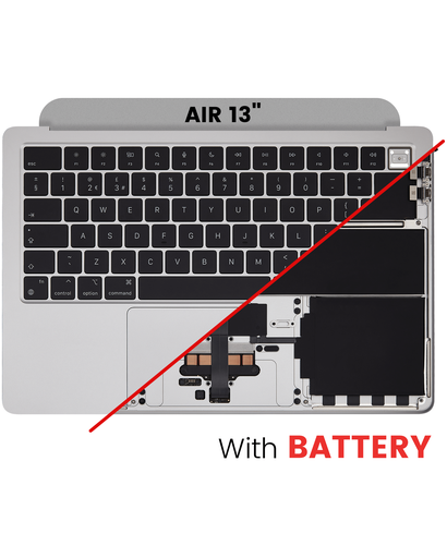 Top Case Assembly With Battery And Keyboard Compatible For MacBook Air 13&quot; (A2681 / Mid 2022) (Silver) (UK Keyboard)