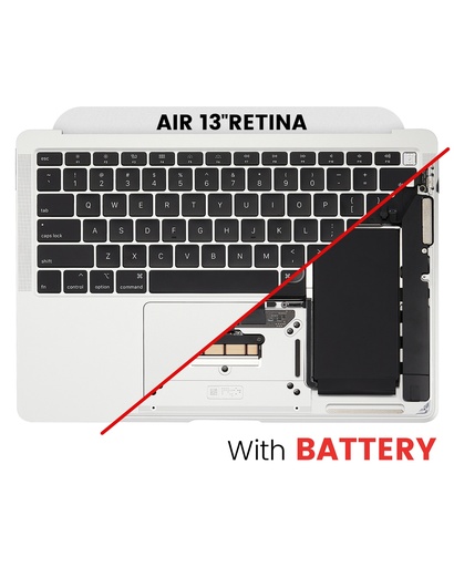 Top Case Assembly With Battery And Keyboard Compatible For MacBook Air 13&quot; Retina (A2179 / Early 2020) (US Keyboard) (Silver)