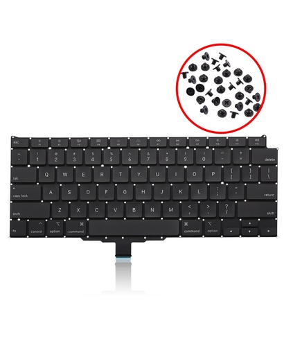 Keyboard W/ Backlight &amp; Screws Compatible For MacBook Air 13&quot; Retina (A2179 / Early 2020) (US English)