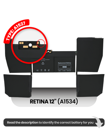 Battery (A1527) Compatible For MacBook Retina 12&quot; (A1534 Early 2015)