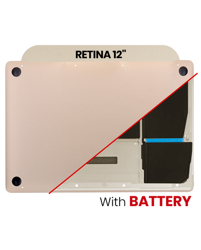 Bottom Case With Battery (A1705) Compatible For MacBook Retina 12&quot; (A1534 / Early 2016 / Mid 2017) (Gold)