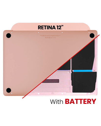 Bottom Case With Battery (A1705) Compatible For MacBook Retina 12&quot; (A1534 / Early 2016 / Mid 2017) (Rose Gold)