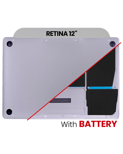 Bottom Case With Battery (A1705) Compatible For MacBook Retina 12&quot; (A1534 / Early 2016 / Mid 2017) (Space Gray)
