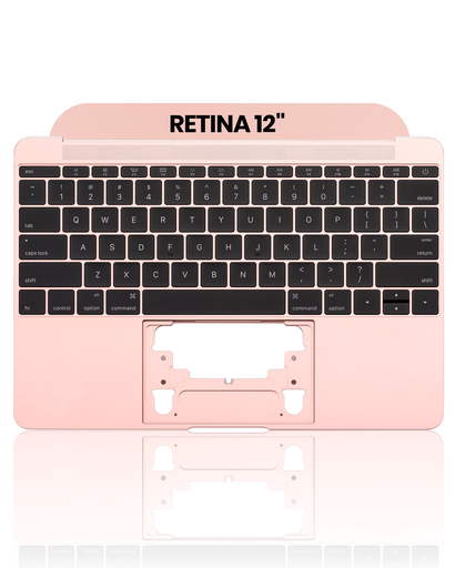 Top Case With Keyboard And Microphone Compatible For MacBook Retina 12&quot; (A1534 / Early 2016 / Mid 2017) (US English) (Used OEM Pull: Grade B/C) (Rose Gold)