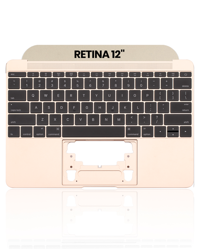 Top Case With Keyboard And Microphone Compatible For MacBook Retina 12&quot; (A1534 / Early 2016 / Mid 2017) (US English) (Used OEM Pull: Grade B/C) (Gold)