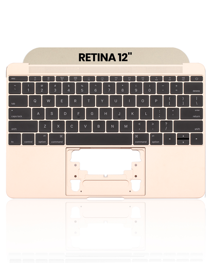 Top Case With Keyboard And Microphone Compatible For MacBook Retina 12&quot; (A1534 / Early 2016 / Mid 2017) (US English) (Used OEM Pull: Grade A) (Gold)